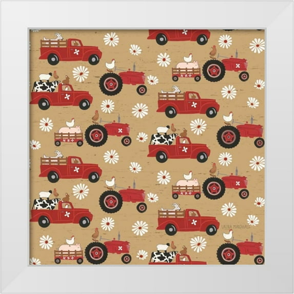 Marshall, Laura 15x15 White Modern Wood Framed Museum Art Print Titled - Country Roads Step 02B