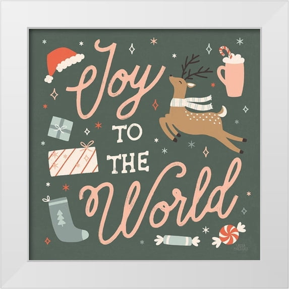 Marshall, Laura 15x15 White Modern Wood Framed Museum Art Print Titled - Reindeer Holiday VII