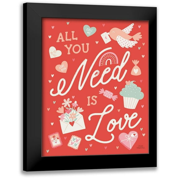 Marshall, Laura 15x18 Black Modern Framed Museum Art Print Titled - Lovebirds II