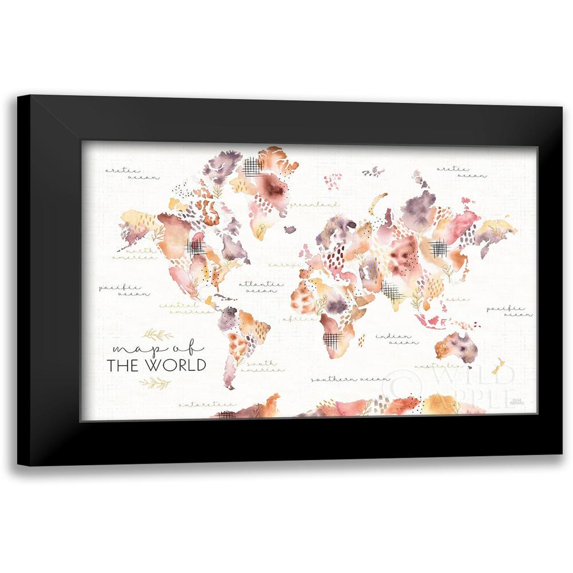 Marshall, Laura 18x13 Black Modern Framed Museum Art Print Titled - Desert Blooms Map