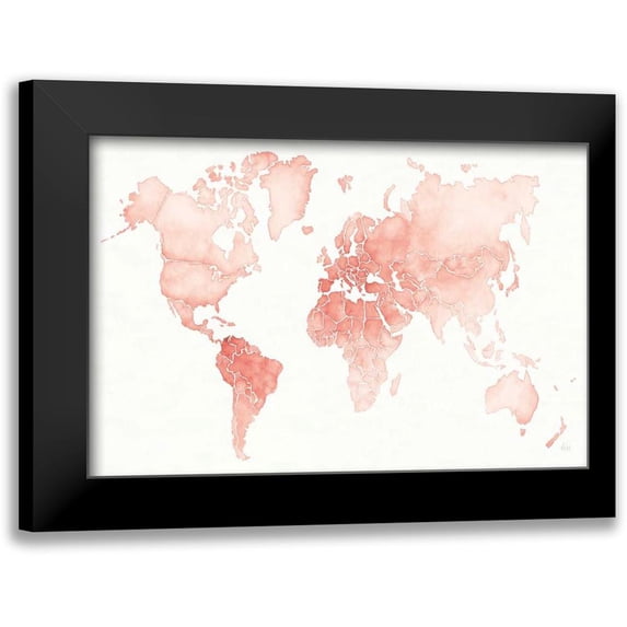 Marshall, Laura 18x13 Black Modern Framed Museum Art Print Titled - Watercolor Wanderlust Coral