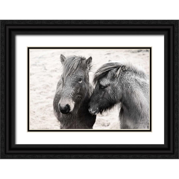 Marshall, Laura 18x13 Black Ornate Wood Framed with Double Matting Museum Art Print Titled - Bjarni and Imir II BW