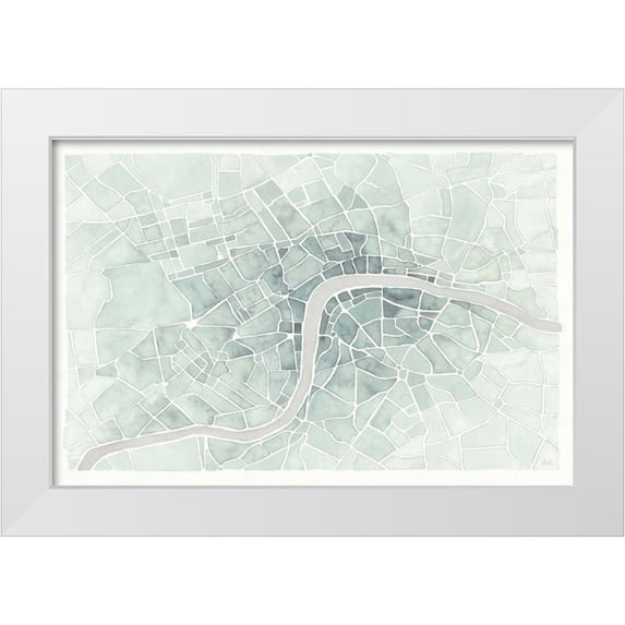 Marshall, Laura 18x13 White Modern Wood Framed Museum Art Print Titled - Watercolor Wanderlust London Mint