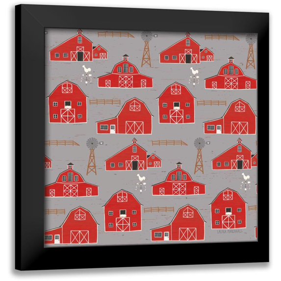Marshall, Laura 20x20 Black Modern Framed Museum Art Print Titled - Country Roads Step 03C