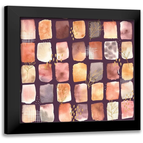 Marshall, Laura 20x20 Black Modern Framed Museum Art Print Titled - Desert Blooms Pattern XIIB
