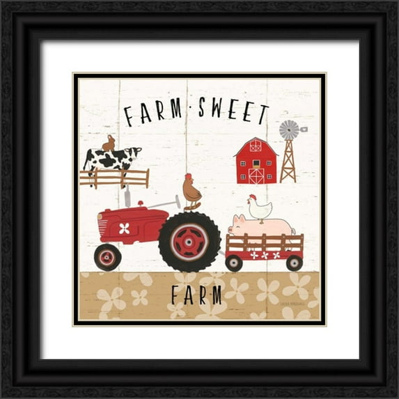 Marshall, Laura 20x20 Black Ornate Wood Framed with Double Matting Museum Art Print Titled - Country Roads V