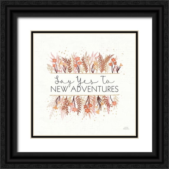 Marshall, Laura 20x20 Black Ornate Wood Framed with Double Matting Museum Art Print Titled - Desert Blooms II