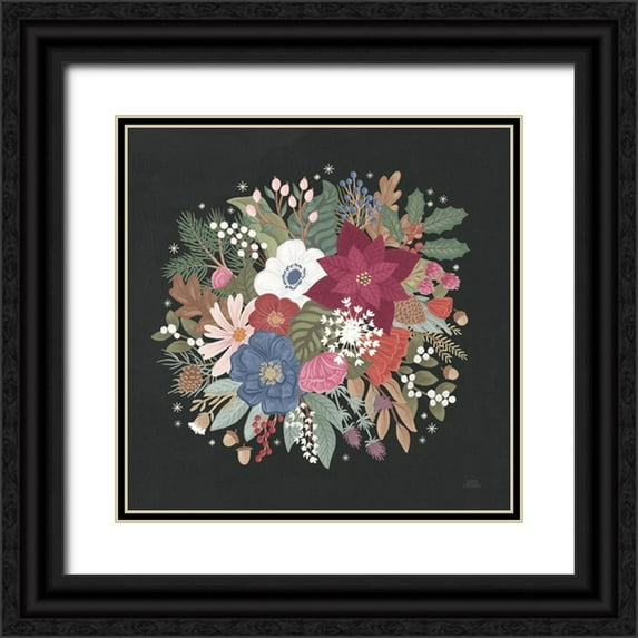 Marshall, Laura 20x20 Black Ornate Wood Framed with Double Matting Museum Art Print Titled - Winter Spirit IX