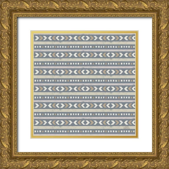 Marshall, Laura 20x20 Gold Ornate Wood Framed with Double Matting Museum Art Print Titled - Gone Glamping Pattern IVC