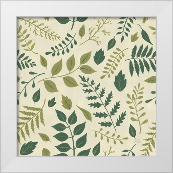 Marshall, Laura 20x20 White Modern Wood Framed Museum Art Print Titled - Autumn Garden Pattern VII