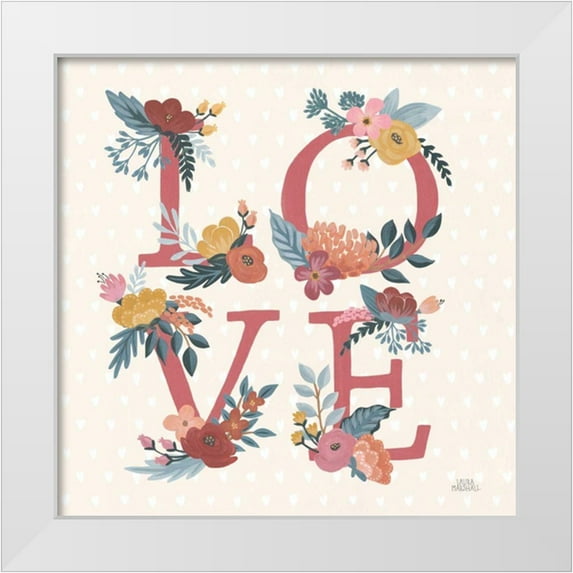 Marshall, Laura 20x20 White Modern Wood Framed Museum Art Print Titled - Love Letters VII