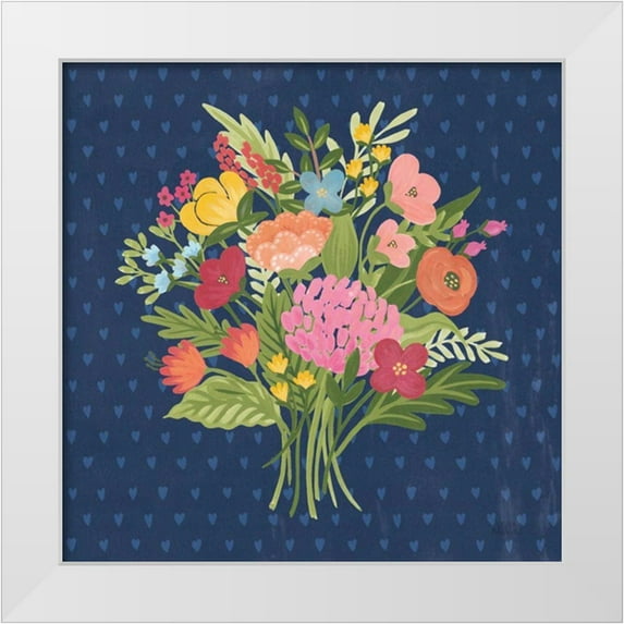 Marshall, Laura 20x20 White Modern Wood Framed Museum Art Print Titled - Love Letters XI No Banner Blue