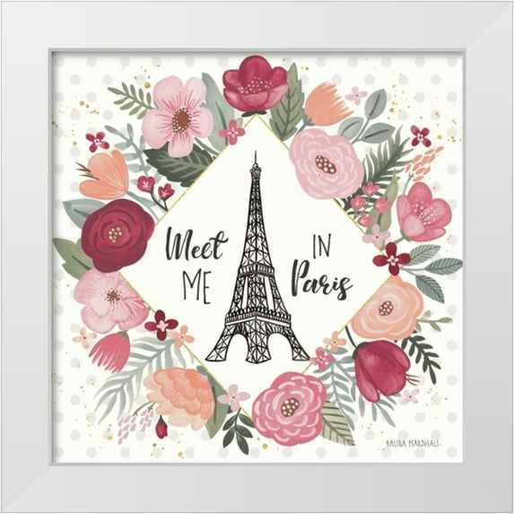 Marshall, Laura 20x20 White Modern Wood Framed Museum Art Print Titled - Paris is Blooming V