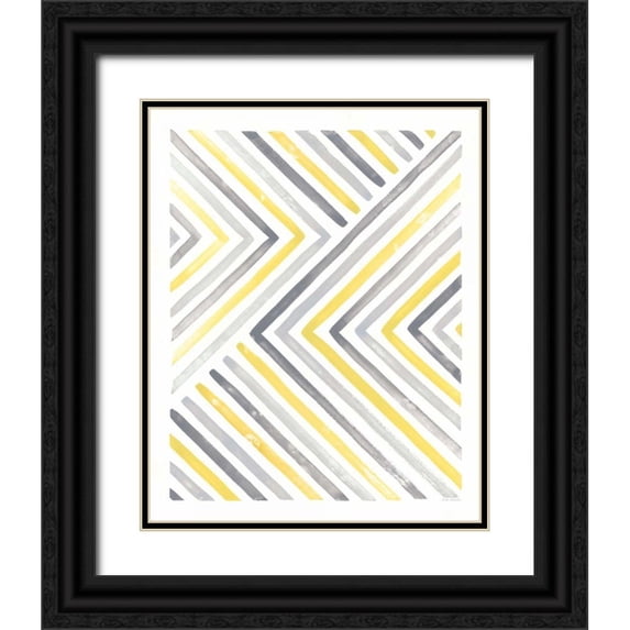 Marshall, Laura 20x24 Black Ornate Wood Framed with Double Matting Museum Art Print Titled - Desert Sunset I Yellow Gray