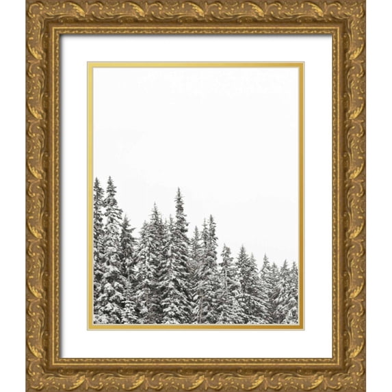 Marshall, Laura 20x24 Gold Ornate Wood Framed with Double Matting Museum Art Print Titled - Gold Lake Trees