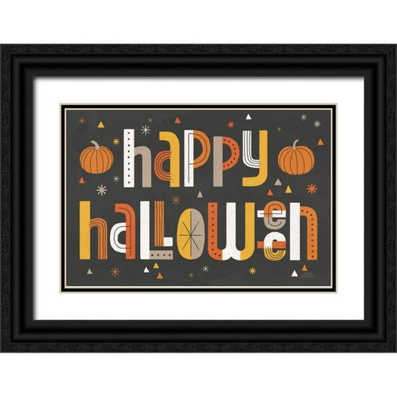 Marshall, Laura 24x17 Black Ornate Wood Framed with Double Matting Museum Art Print Titled - Retro Halloween I Black