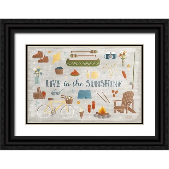 Marshall, Laura 24x17 Black Ornate Wood Framed with Double Matting Museum Art Print Titled - Summer Sunshine III