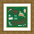 thumbnail image 1 of Marshall, Laura 26x26 Gold Ornate Wood Framed with Double Matting Museum Art Print Titled - Reindeer Holiday VII RG, 1 of 4