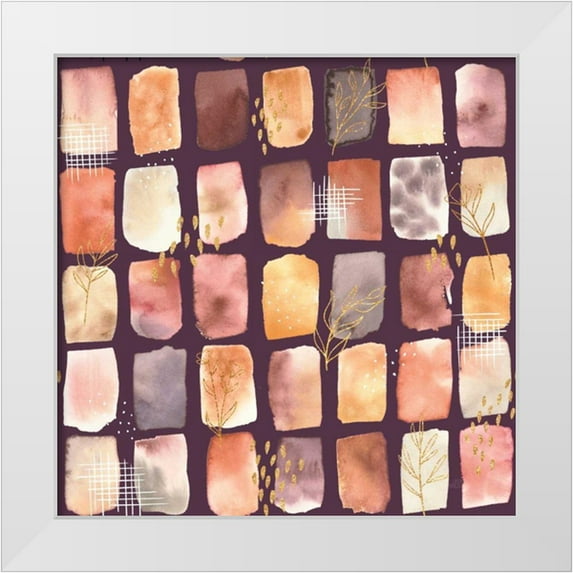 Marshall, Laura 26x26 White Modern Wood Framed Museum Art Print Titled - Desert Blooms Pattern XIIB