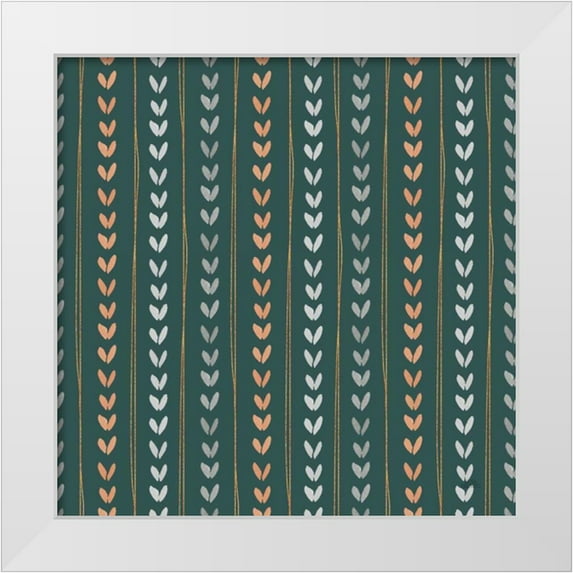Marshall, Laura 26x26 White Modern Wood Framed Museum Art Print Titled - Spring Blooms Pattern IIB