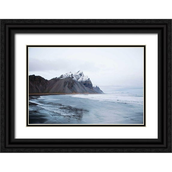 Marshall, Laura 32x23 Black Ornate Wood Framed with Double Matting Museum Art Print Titled - Vestrahorn