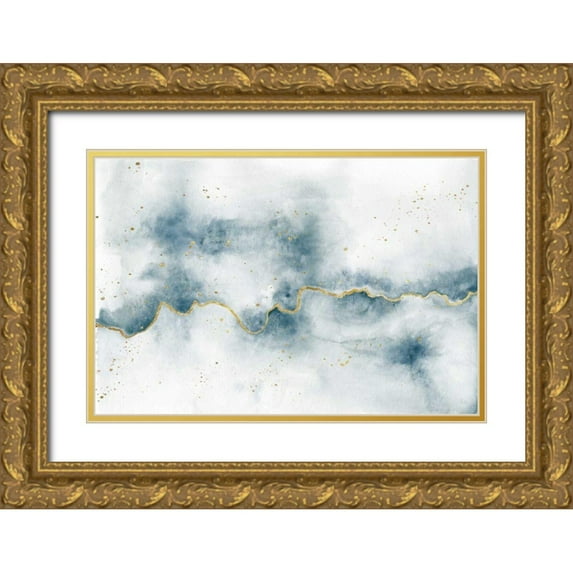 Marshall, Laura 32x23 Gold Ornate Wood Framed with Double Matting Museum Art Print Titled - Flow with Gold