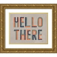 thumbnail image 1 of Marshall, Laura 32x26 Gold Ornate Wood Framed with Double Matting Museum Art Print Titled - Retro Words III Gray Crop, 1 of 4