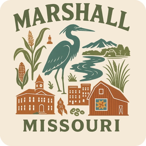 Marshall Missouri Keepsakes Souvenir Vinyl Sticker – Destination Travel Keepsake Collectible (3-Inches Wide)