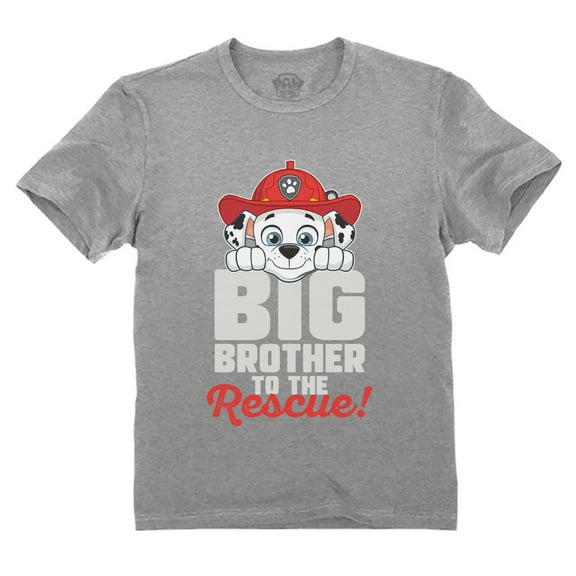 Marshall Paw Patrol Big Brother Sister Shirt for Toddler Kids T-Shirt Gray 5T