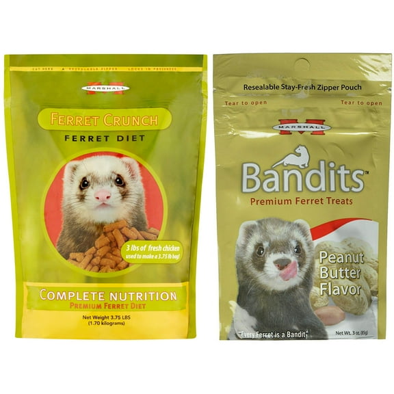 Marshall Pet Ferret Diet 3.75Lb and Peanut Butter Treat, 3 Oz