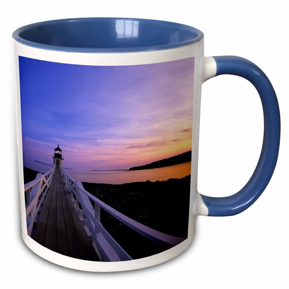 3drose, Marshall Point Lighthouse in Port Clyde, Maine - Us20 Mde0008 - Michael Defreitas, 11oz Two-tone Blue Mug