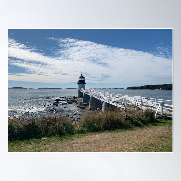 Marshall Point Lighthouse Photography Print Poster Wall Art, Modern Wall Decor For Living Room Bedroom, 12x18 UNFRAMED