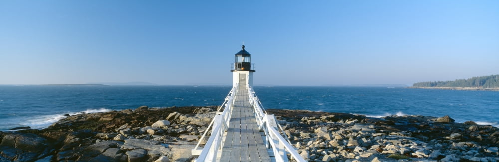 Marshall Point Lighthouse from 1832 Penobscot Bay Port Clyde Maine Canvas Art - Panoramic Images (27 x 9)
