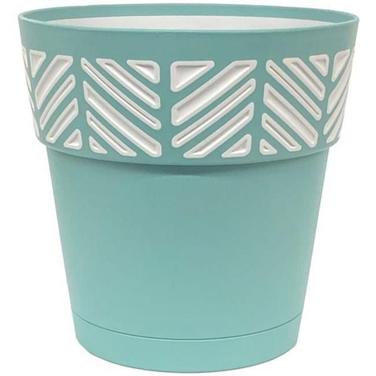 Teal Mosaic Self-Watering Round Resin Planter, 10"