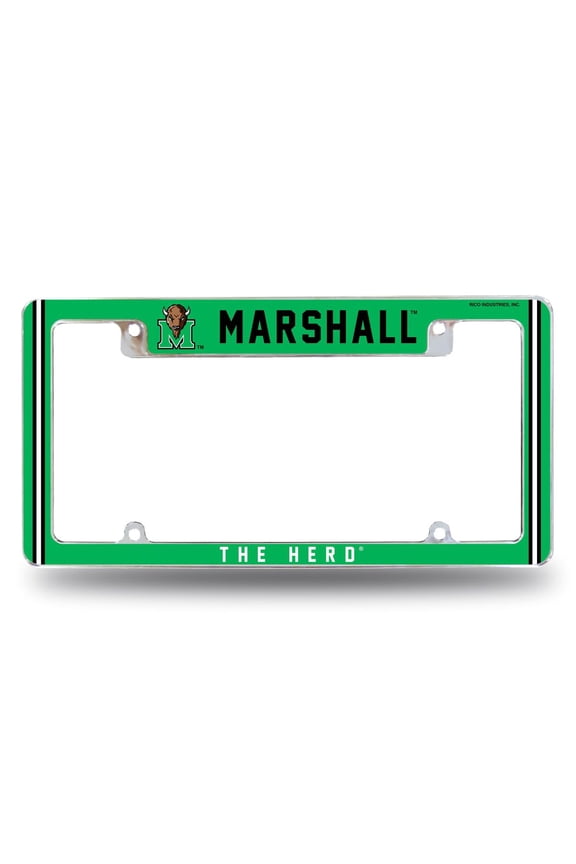 Marshall Thundering Herd Chrome Metal License Plate Frame