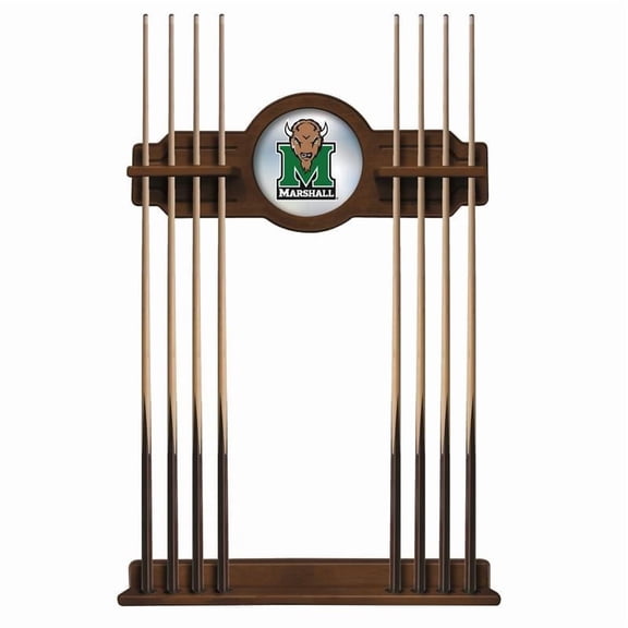 Marshall University Solid Wood Cue Rack with a Chardonnay Finish