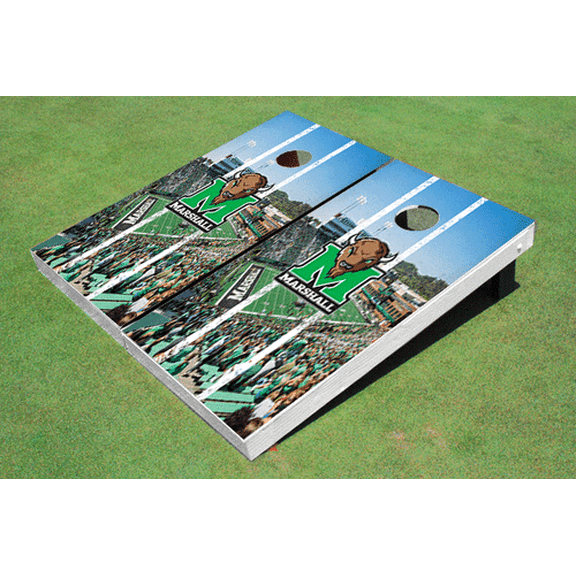 Marshall University Stadium Long Stripe Themed Cornhole Boards