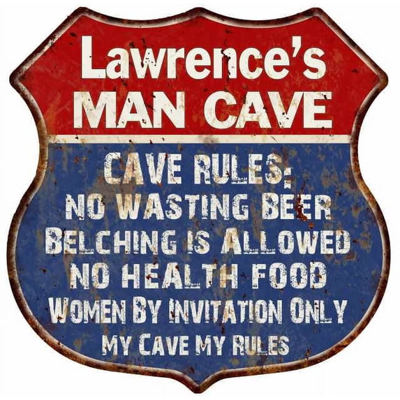 Marshall's Man Cave Rules Sign Shield Metal Gift 211110023478
