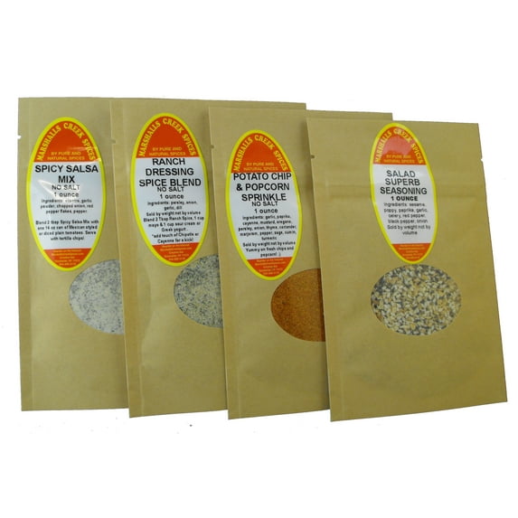 Marshalls Creek Sample Pack -Fun Stuff,Veggies,Popcorn, Salads, No Salt