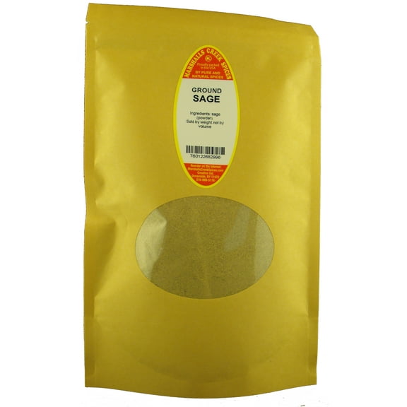 Marshalls Creek Spices SAGE GROUND 7 oz. Kraft Stand Up Pouch ECO Friendly Recyclable Mailer