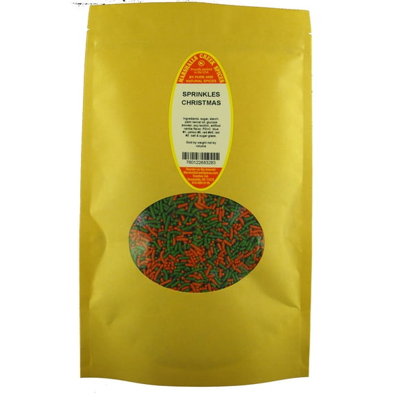 Marshalls Creek Spices SPRINKLES CHRISTMAS 10 oz. Kraft Stand Up Pouch ECO Friendly Recyclable Mailer