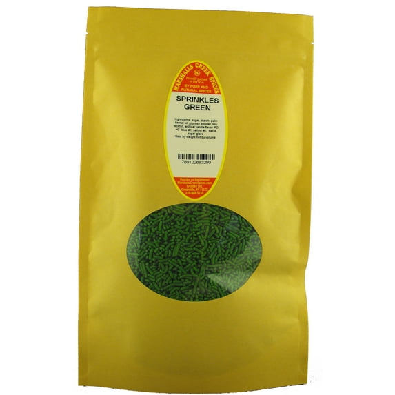 Marshalls Creek Spices SPRINKLES GREEN 10 oz. Kraft Stand Up Pouch ECO Friendly Recyclable Mailer