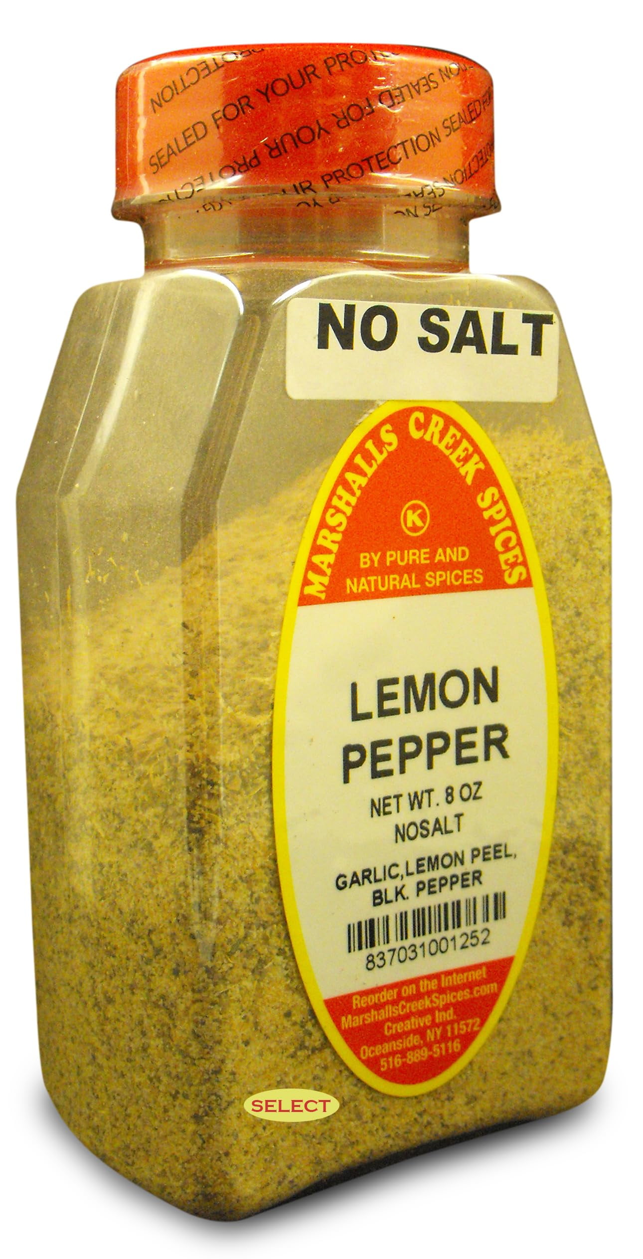 Marshalls Creek Spices, Select LEMON PEPPER AD01SEASONING NO SALT 8 ounces