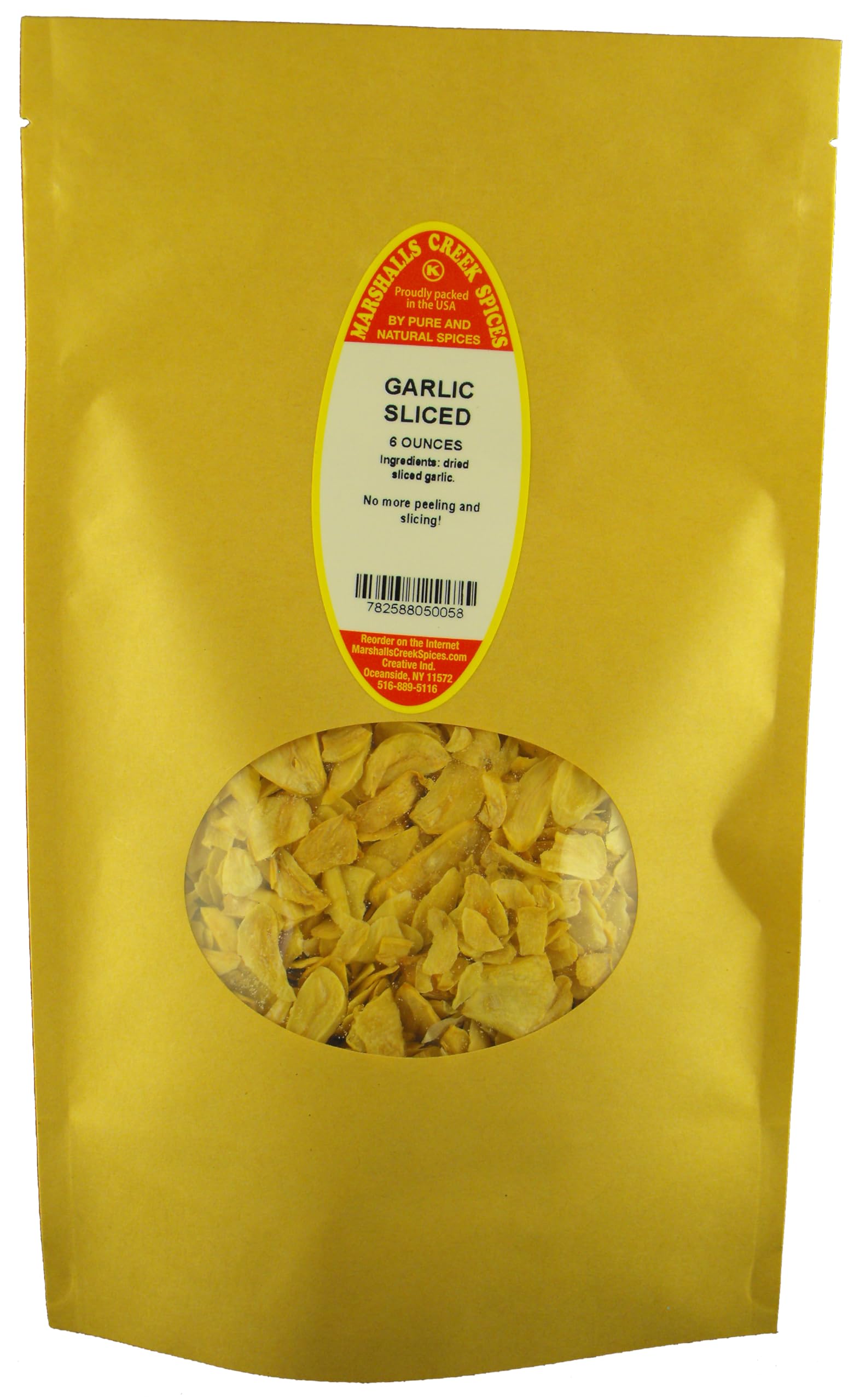 Marshalls Creek Spices Sliced YPF5 Garlic 6 ounce ECO Friendly Kraft