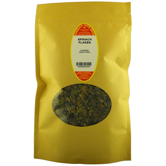 Marshalls Creek Spices Spinach Flakes 2 oz. Kraft Stand Up Pouch ECO Friendly Recyclable Mailer