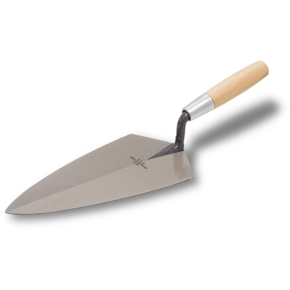 MARSHALLTOWN 19 10.5 Philadelphia Brick Trowel, 10.5 x 5.25 Inch Masonry Finishing Tool with Wood Handle, Made in the USA