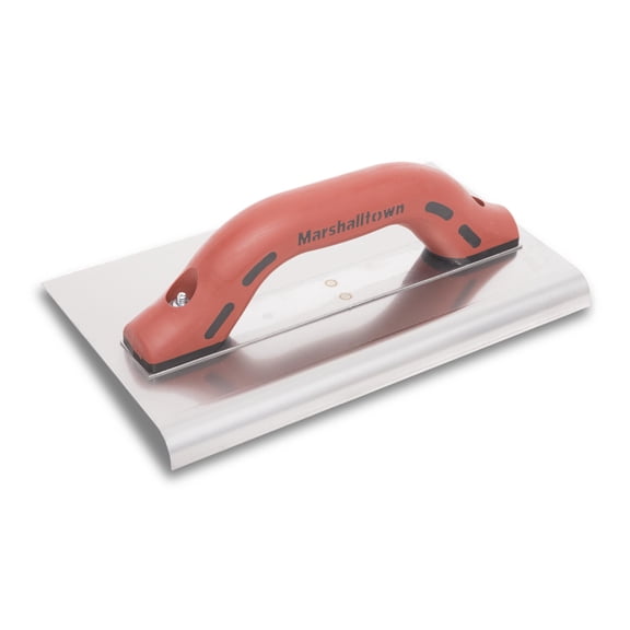 MARSHALLTOWN 132SSD Hand Edger, 10"x 6" Stainless Steel Concrete Edger, 1/2" Radius,5/8" Lip,DuraSoft Handle