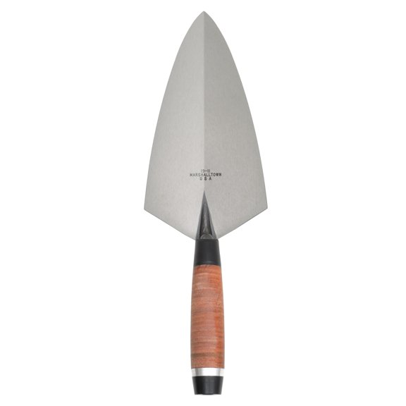 MARSHALLTOWN 19L11 Philadelphia Brick Trowel, 11 x 5.5 Inch Masonry Finishing Tool with Leather Handle, Made in the USA