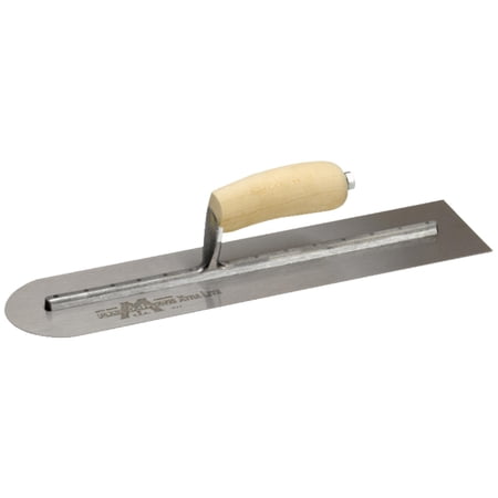 MARSHALLTOWN MXS66RE Rounded Front Finishing Trowel, 16 x 4 inch Blue Steel Concrete Finishing Tool for Masonry and Sidewalks