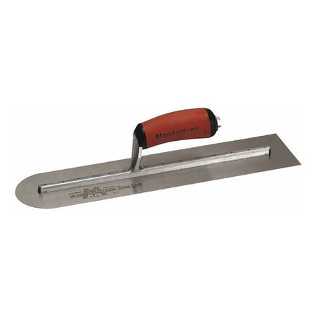MARSHALLTOWN MXS66RED Rounded Front Finishing Trowel, 16 x 4 inch Blue Steel Concrete Finishing Tool for Masonry and Sidewalks